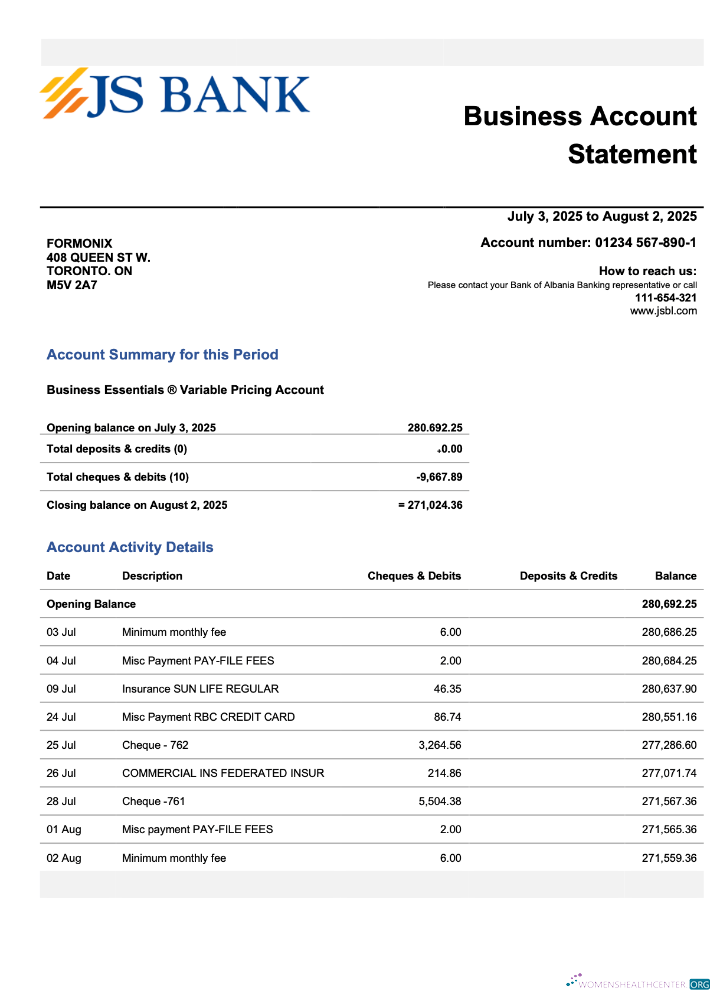 Download Pakistan JS firm statement Word and PDF template Photoshop template